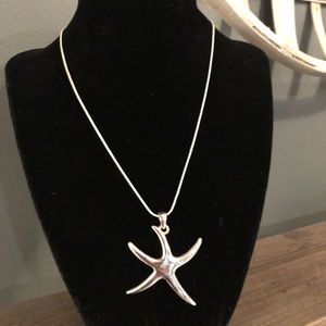 Silver starfish necklace